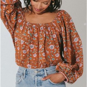 Cleobella Shania Top in Terracotta Floral, Small